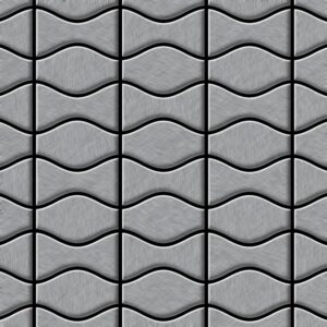 ALLOY Mosaik Fliese Massiv Metall Edelstahl Gebürstet 1