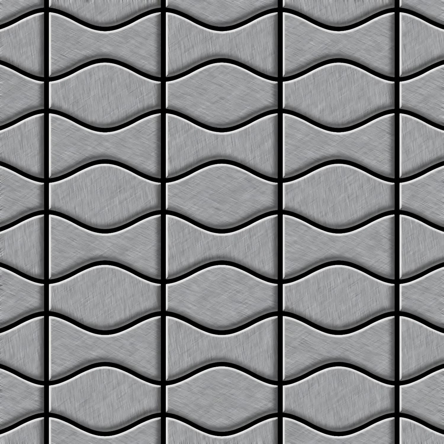 ALLOY Mosaik Fliese Massiv Metall Edelstahl Gebürstet 1