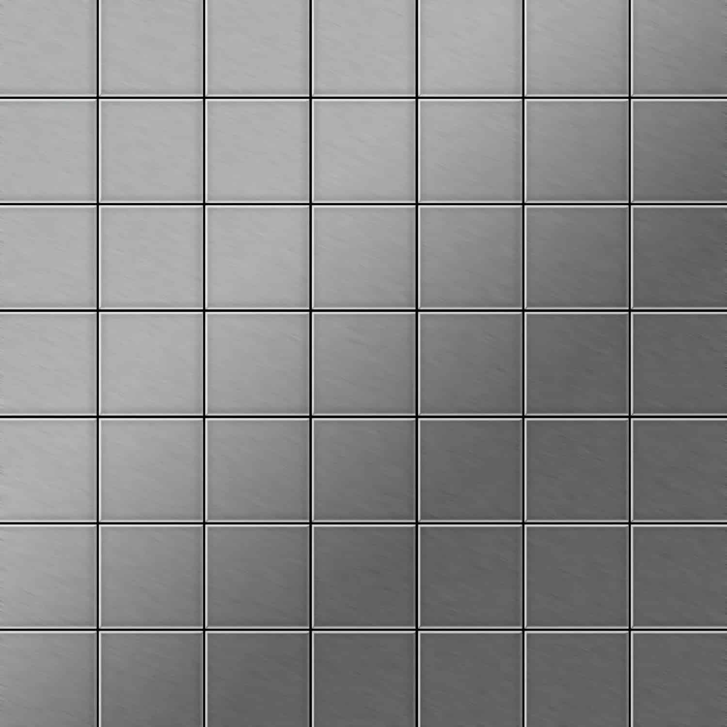 ALLOY Mosaik Fliese Massiv Metall Edelstahl Gebürstet Grau 1