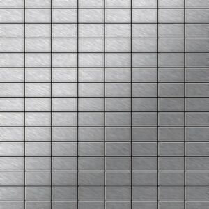 ALLOY Mosaik Fliese Massiv Metall Edelstahl Gebürstet Grau 1