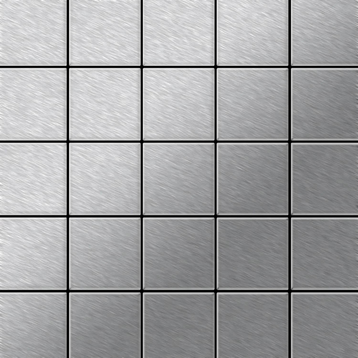 ALLOY Mosaik Fliese Massiv Metall Edelstahl Gebürstet Grau 1