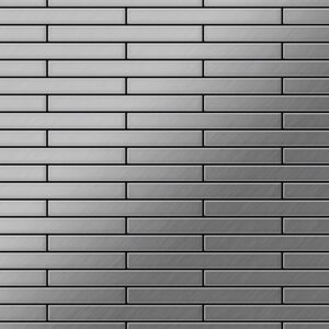 ALLOY Mosaik Fliese Massiv Metall Edelstahl Gebürstet Grau 1
