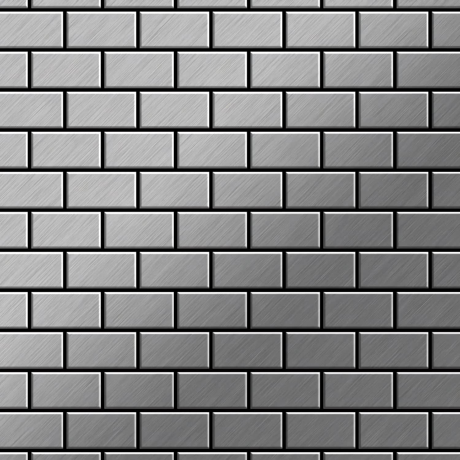 ALLOY Mosaik Fliese Massiv Metall Edelstahl Gebürstet Grau 1