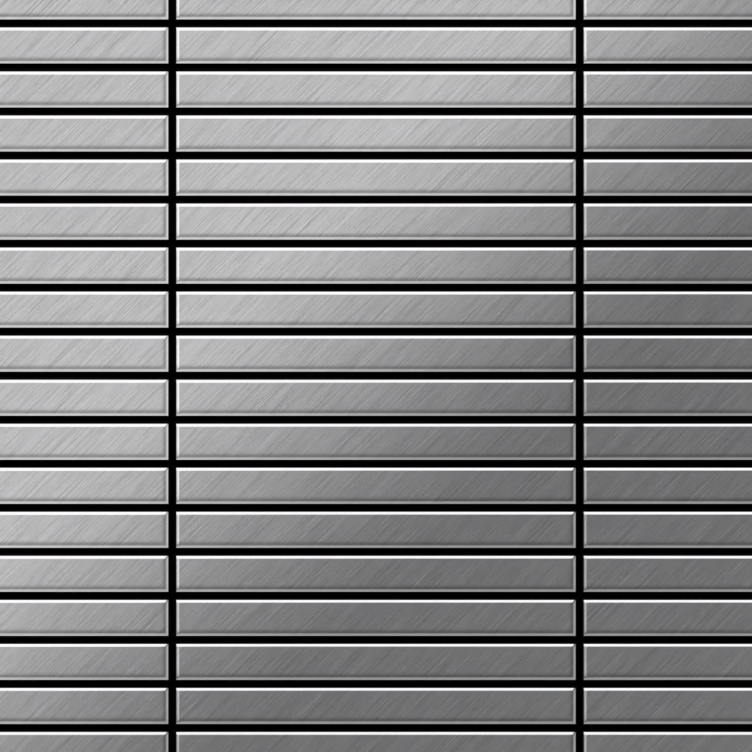 ALLOY Mosaik Fliese Massiv Metall Edelstahl Gebürstet Grau 1