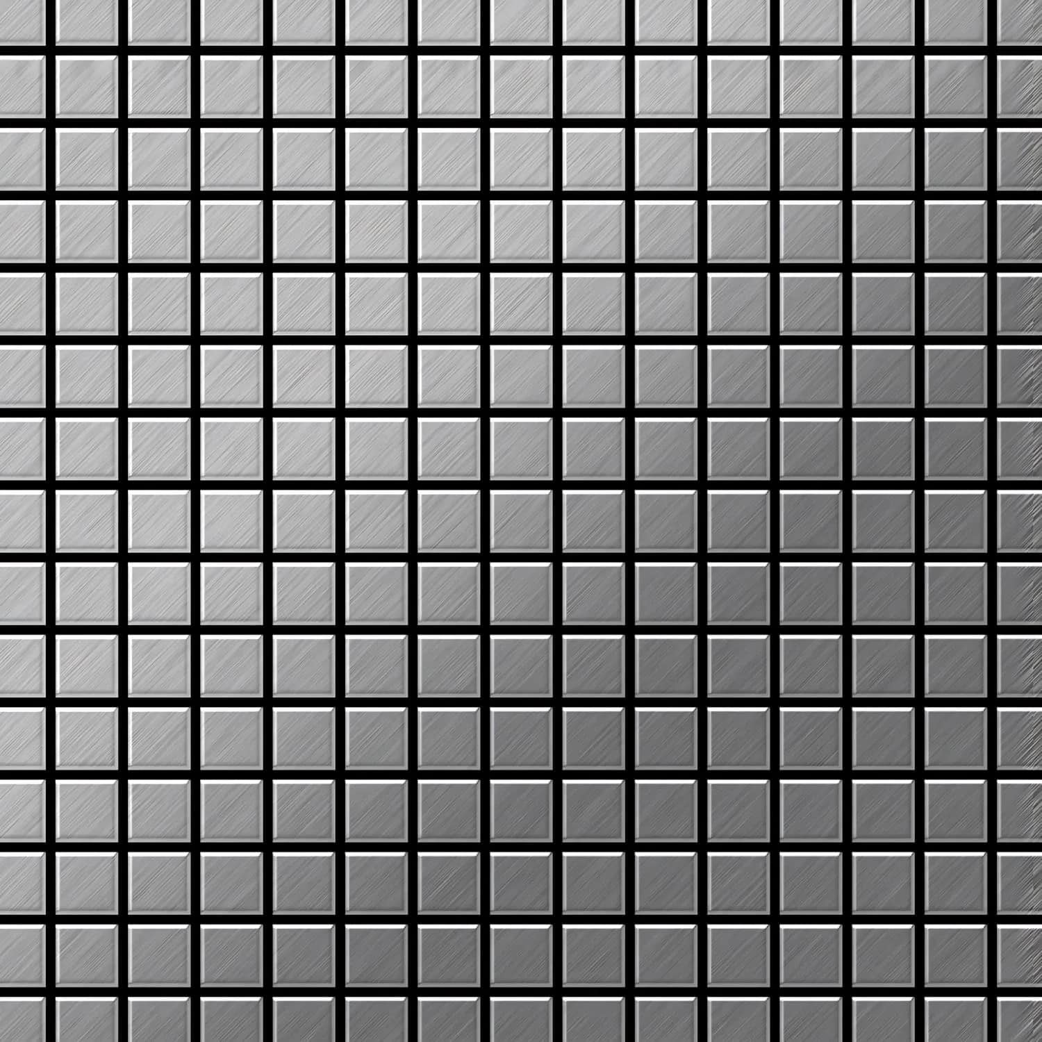 ALLOY Mosaik Fliese Massiv Metall Edelstahl Gebürstet Grau 1