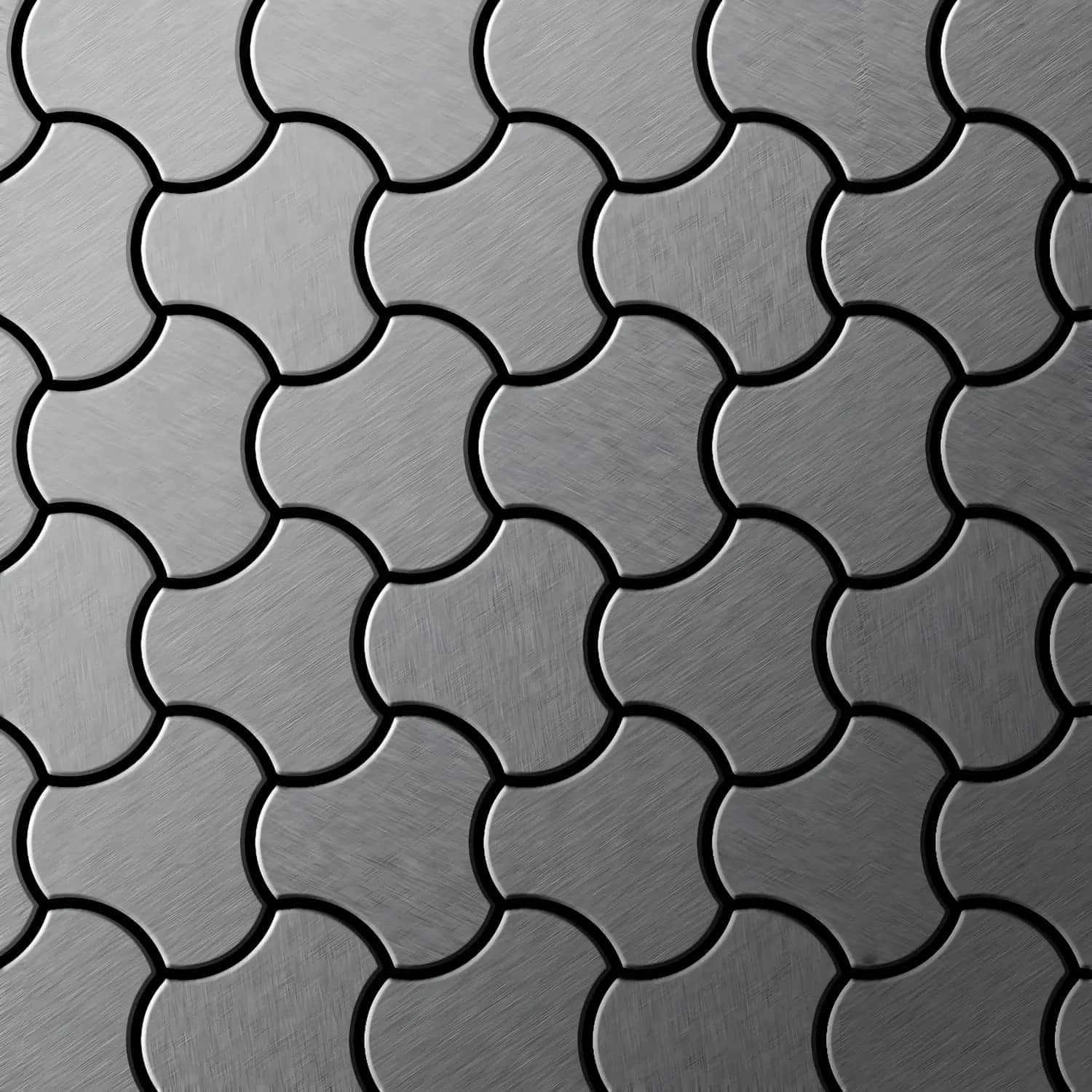 ALLOY Mosaik Fliese Massiv Metall Edelstahl Gebürstet Grau 1
