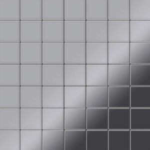 ALLOY Mosaik Fliese Massiv Metall Edelstahl Hochglänzend Grau 1