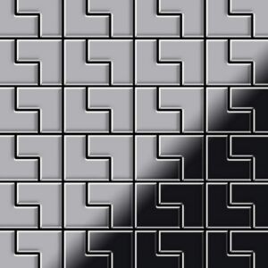 ALLOY Mosaik Fliese Massiv Metall Edelstahl Hochglänzend Grau 1