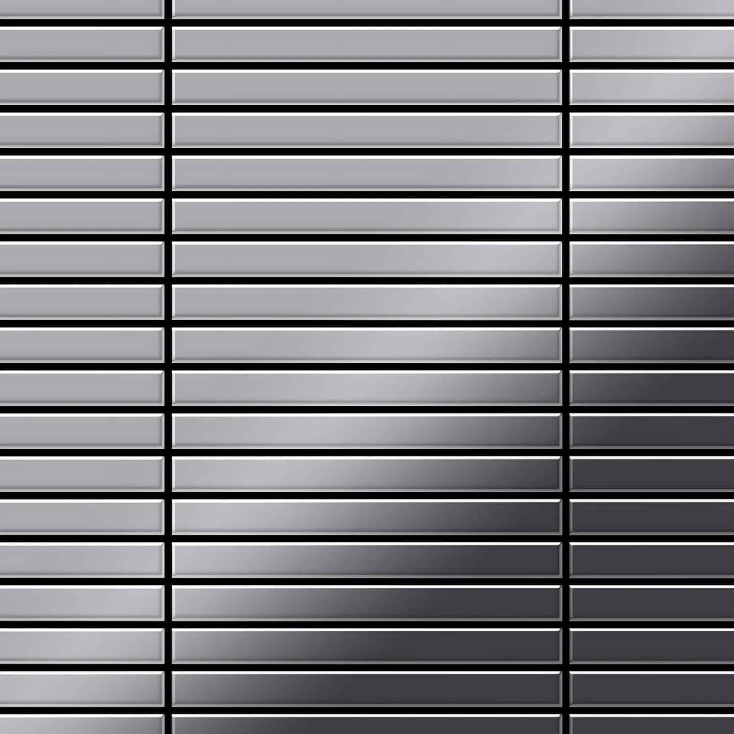 ALLOY Mosaik Fliese Massiv Metall Edelstahl Hochglanz Grau 1