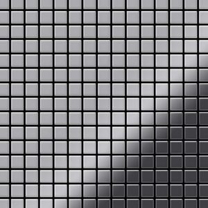 ALLOY Mosaik Fliese Massiv Metall Edelstahl Hochglanz Grau 1