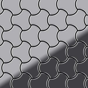 ALLOY Mosaik Fliese Massiv Metall Edelstahl Hochglanz Grau 1