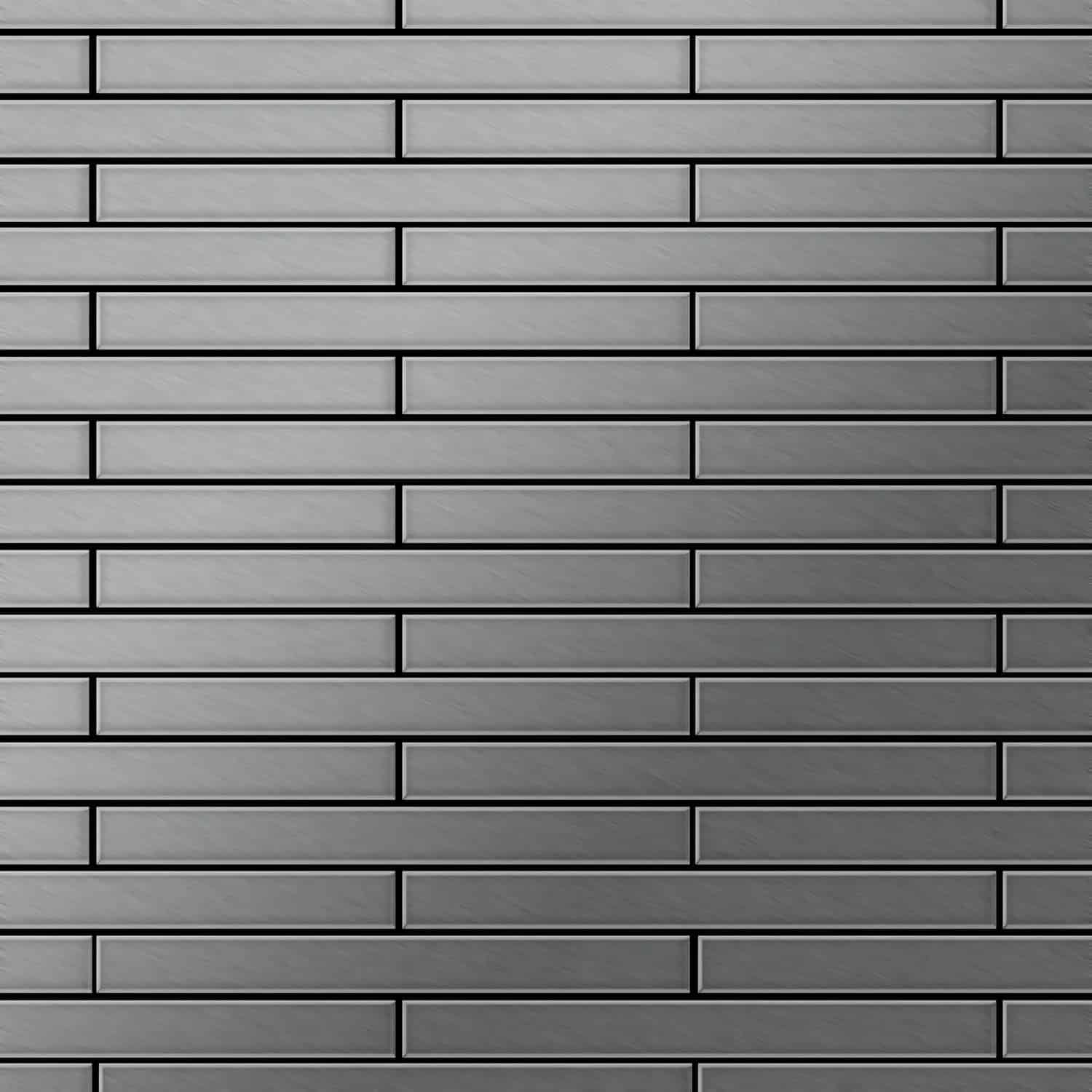 ALLOY Mosaik Fliese Massiv Metall Edelstahl Marine Gebürstet Grau 1