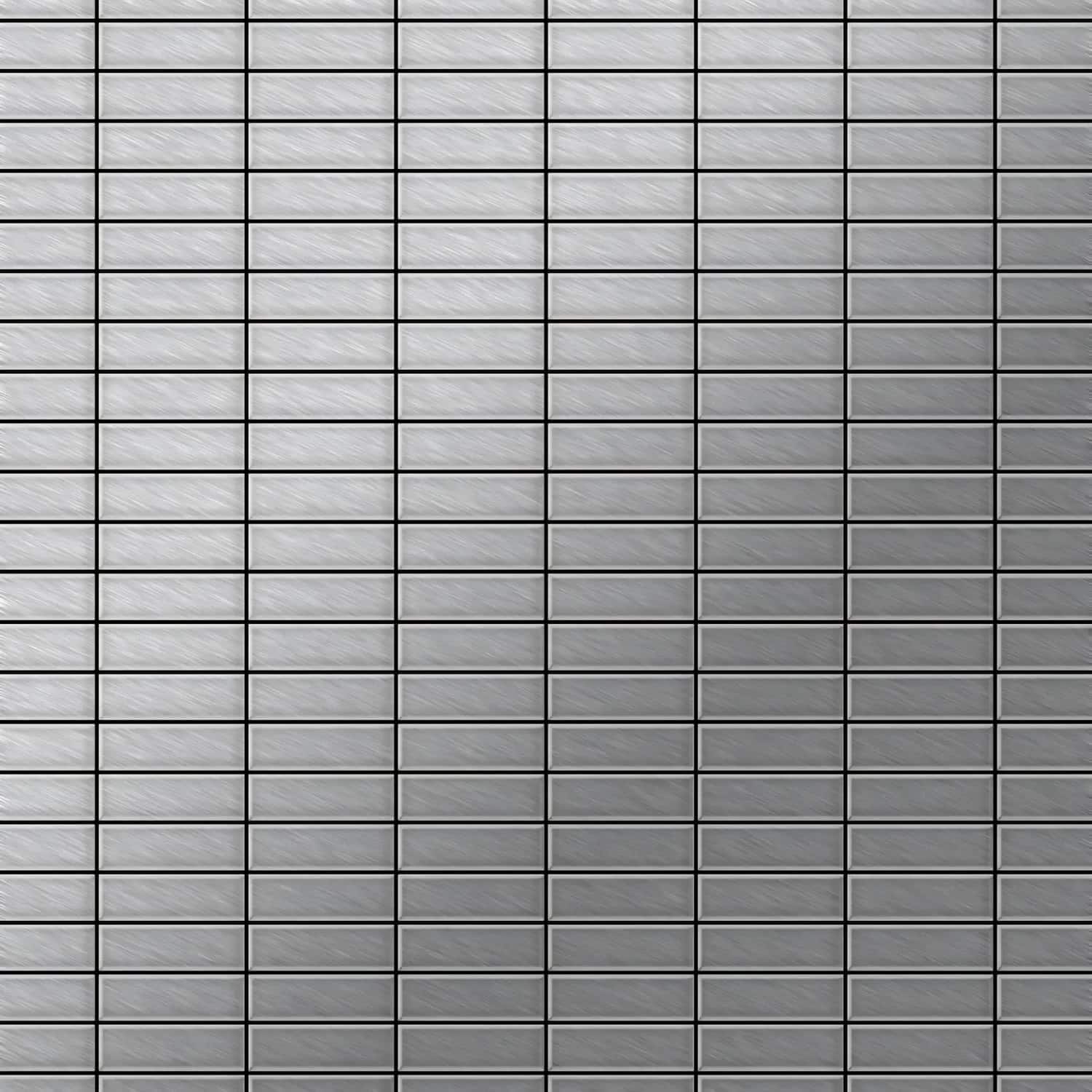 ALLOY Mosaik Fliese Massiv Metall Edelstahl Marine Gebürstet Grau 1