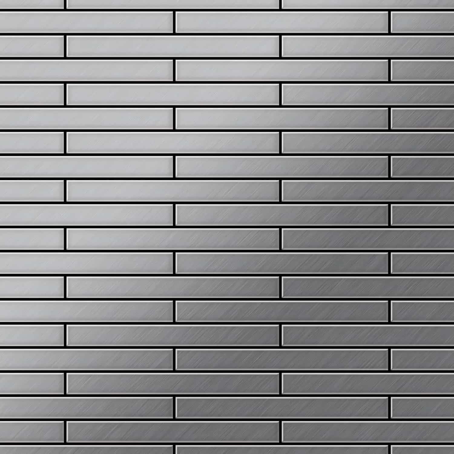 ALLOY Mosaik Fliese Massiv Metall Edelstahl Marine Gebürstet Grau 1