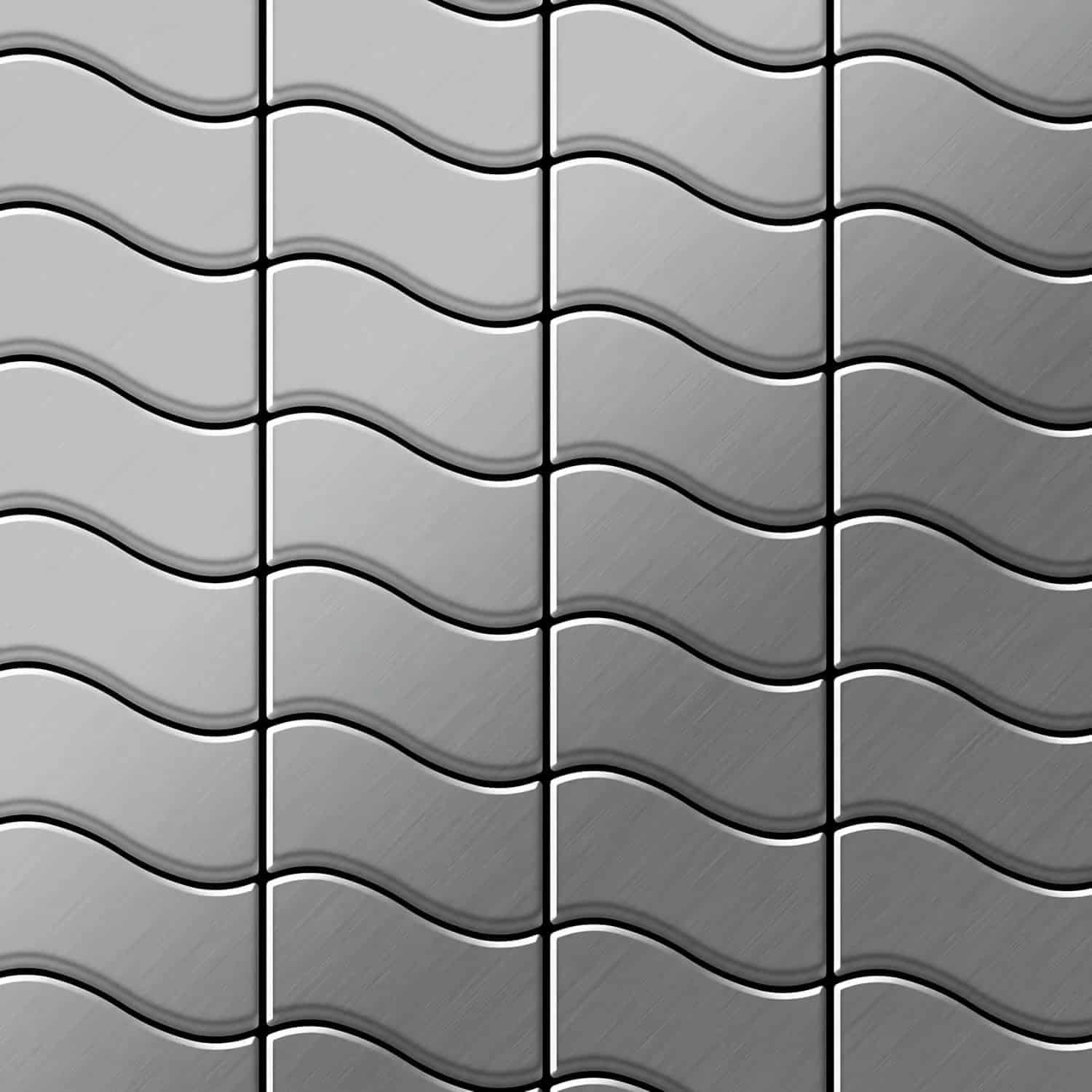 ALLOY Mosaik Fliese Massiv Metall Edelstahl Marine Gebürstet Grau 1