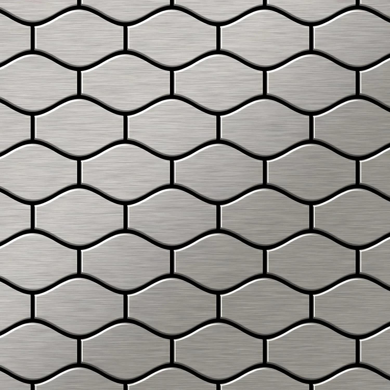 ALLOY Mosaik Fliese Massiv Metall Edelstahl Marine Gebürstet Grau 1