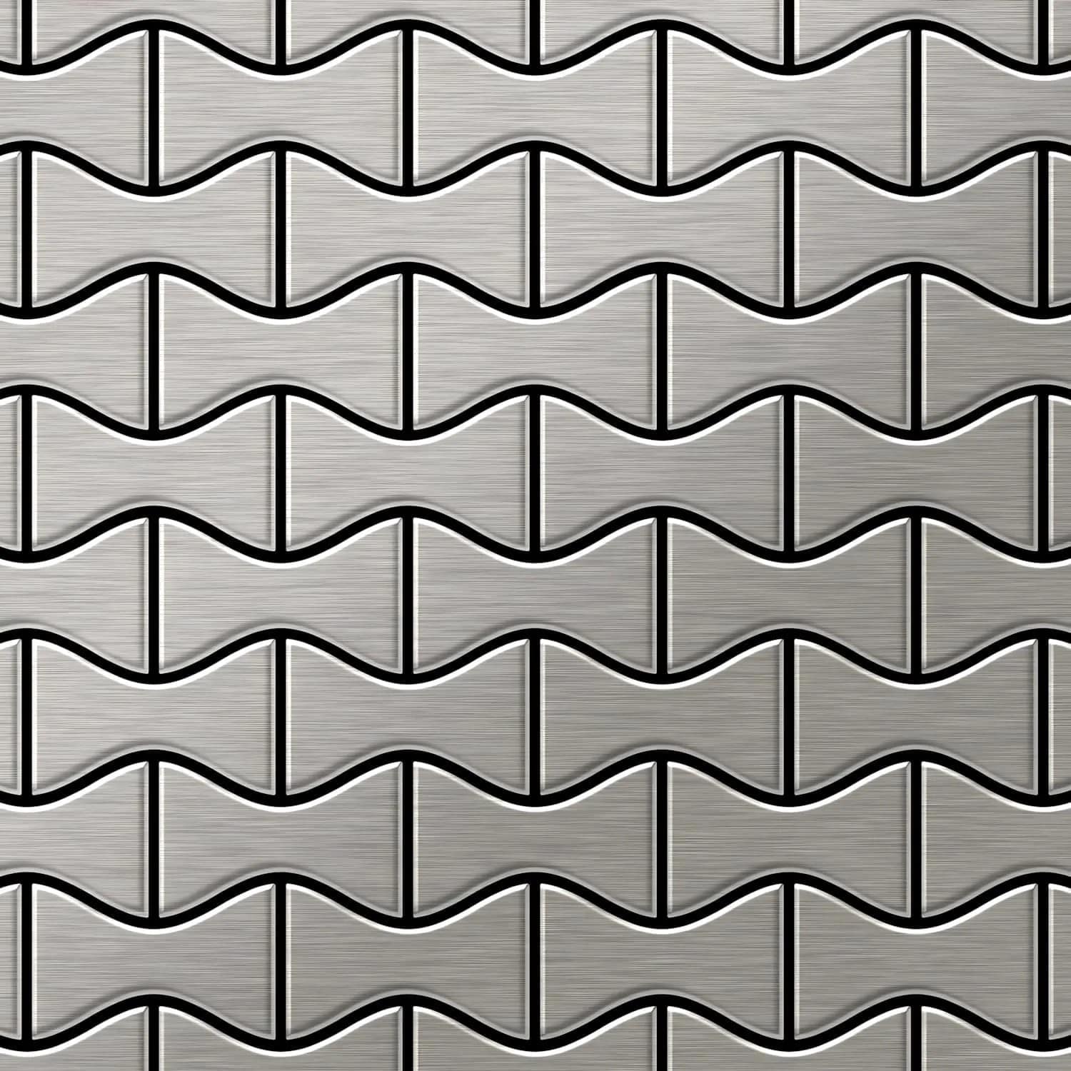 ALLOY Mosaik Fliese Massiv Metall Edelstahl Marine Gebürstet Grau 1