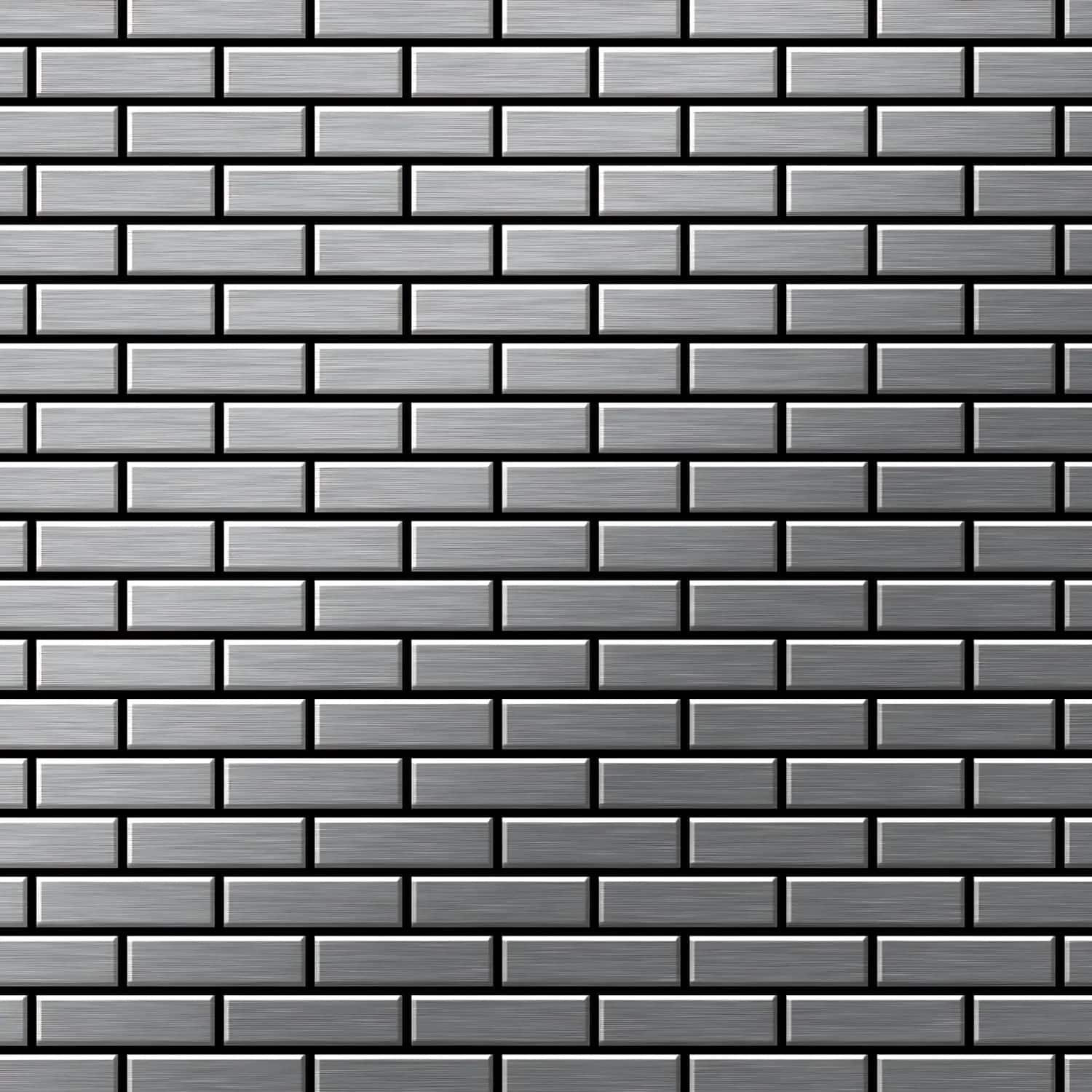 ALLOY Mosaik Fliese Massiv Metall Edelstahl Marine Gebürstet Grau 1