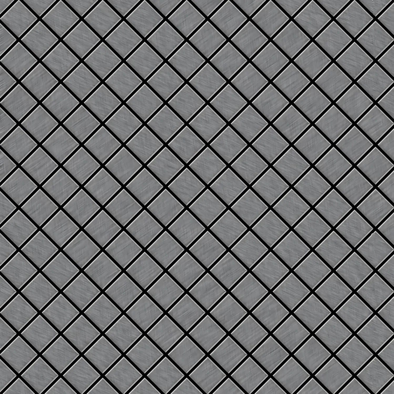 ALLOY Mosaik Fliese Massiv Metall Edelstahl Marine Gebürstet Grau Diamond-s-s-mb 1 Paket mit 10 Matten 0