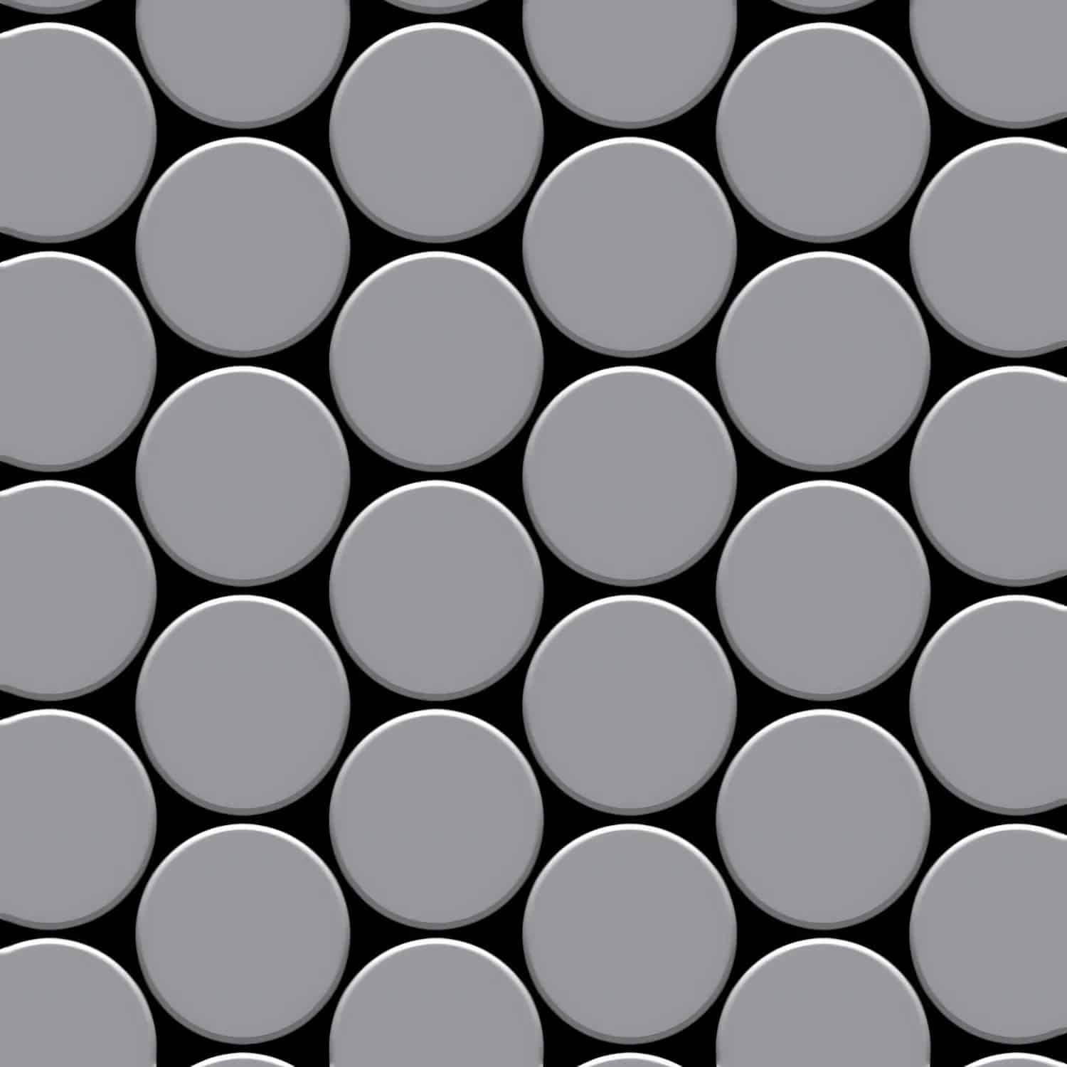 ALLOY Mosaik Fliese Massiv Metall Edelstahl Marine Gebürstet Grau Medallion-s-s-mb