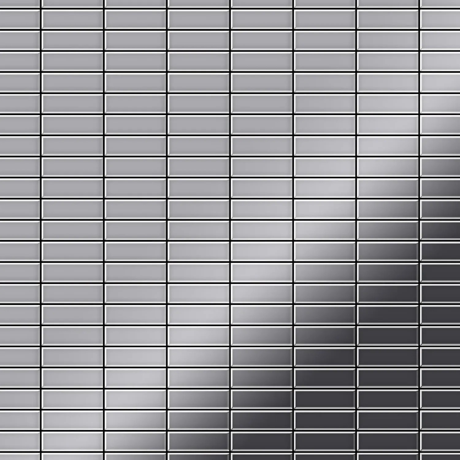 ALLOY Mosaik Fliese Massiv Metall Edelstahl Marine Hochglanz Grau 1