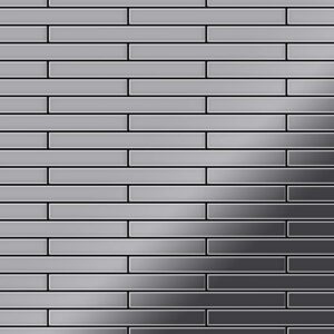 ALLOY Mosaik Fliese Massiv Metall Edelstahl Marine Hochglanz Grau 1
