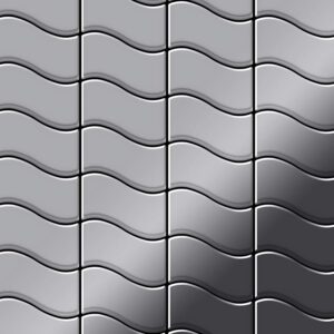 ALLOY Mosaik Fliese Massiv Metall Edelstahl Marine Hochglanz Grau 1