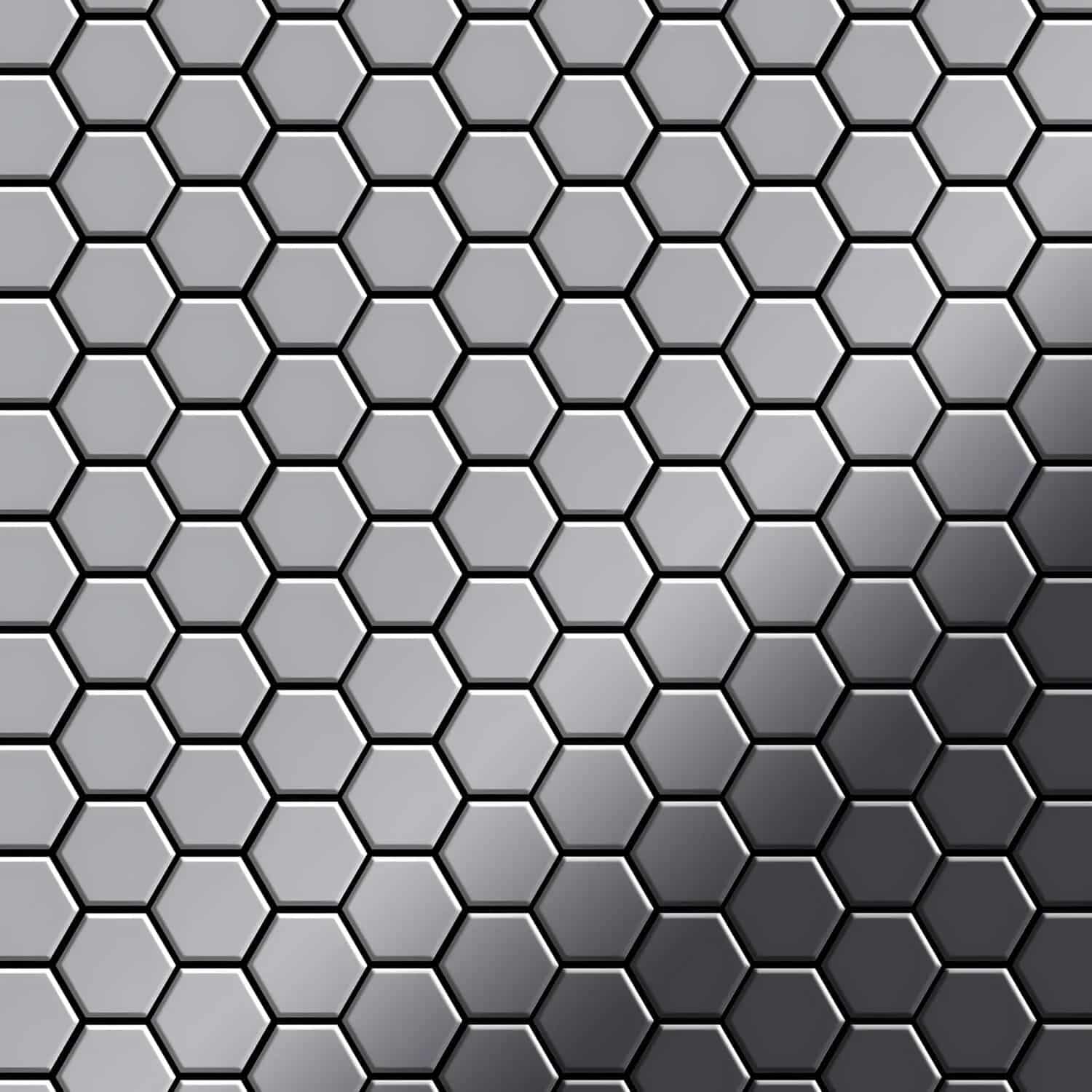 ALLOY Mosaik Fliese Massiv Metall Edelstahl Marine Hochglanz Grau 1