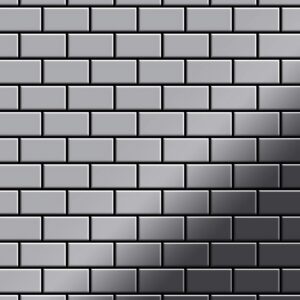 ALLOY Mosaik Fliese Massiv Metall Edelstahl Marine Hochglanz Grau 1