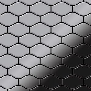 ALLOY Mosaik Fliese Massiv Metall Edelstahl Marine Hochglanz Grau 1