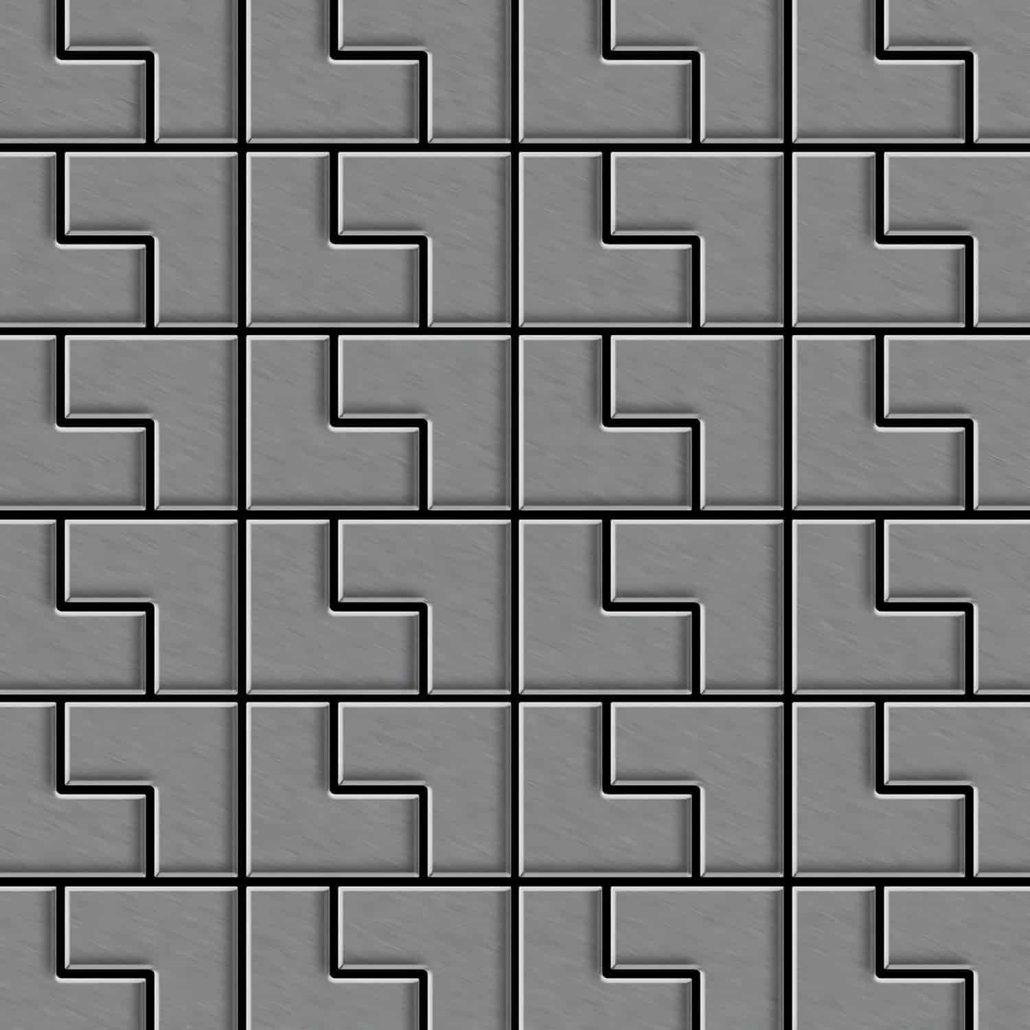 ALLOY Mosaik Fliese Massiv Metall Edelstahl Marine Hochglanz Grau 1