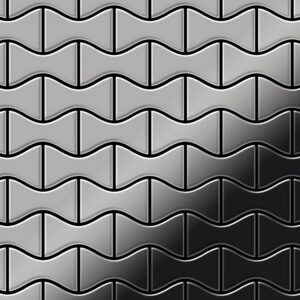 ALLOY Mosaik Fliese Massiv Metall Edelstahl Marine Hochglanz Grau 1