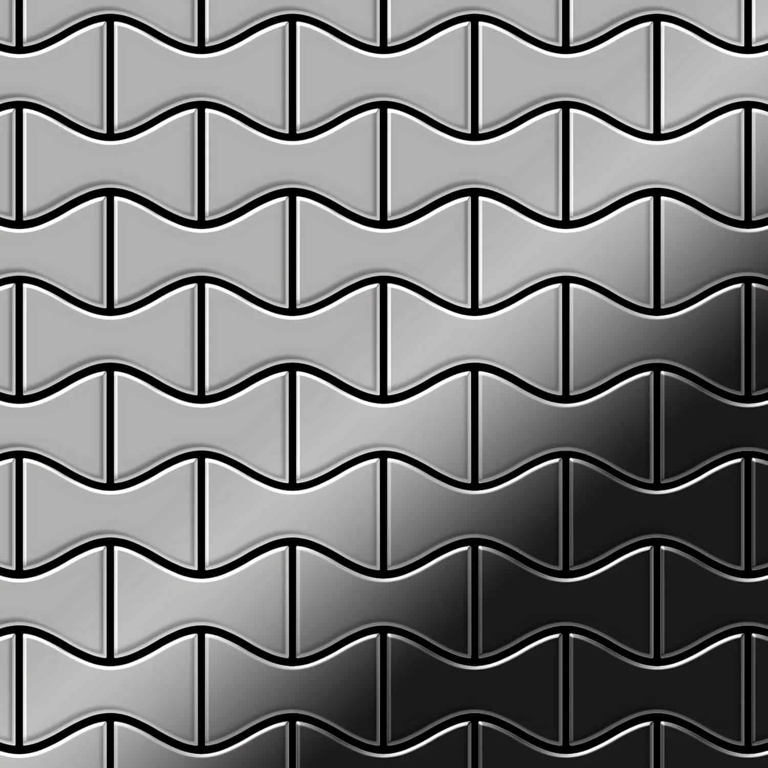 ALLOY Mosaik Fliese Massiv Metall Edelstahl Marine Hochglanz Grau 1