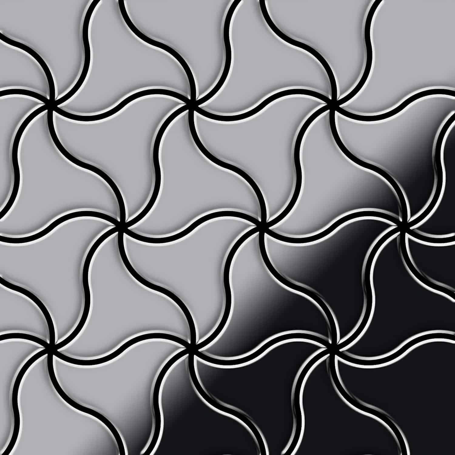 ALLOY Mosaik Fliese Massiv Metall Edelstahl Marine Hochglanz Grau 1