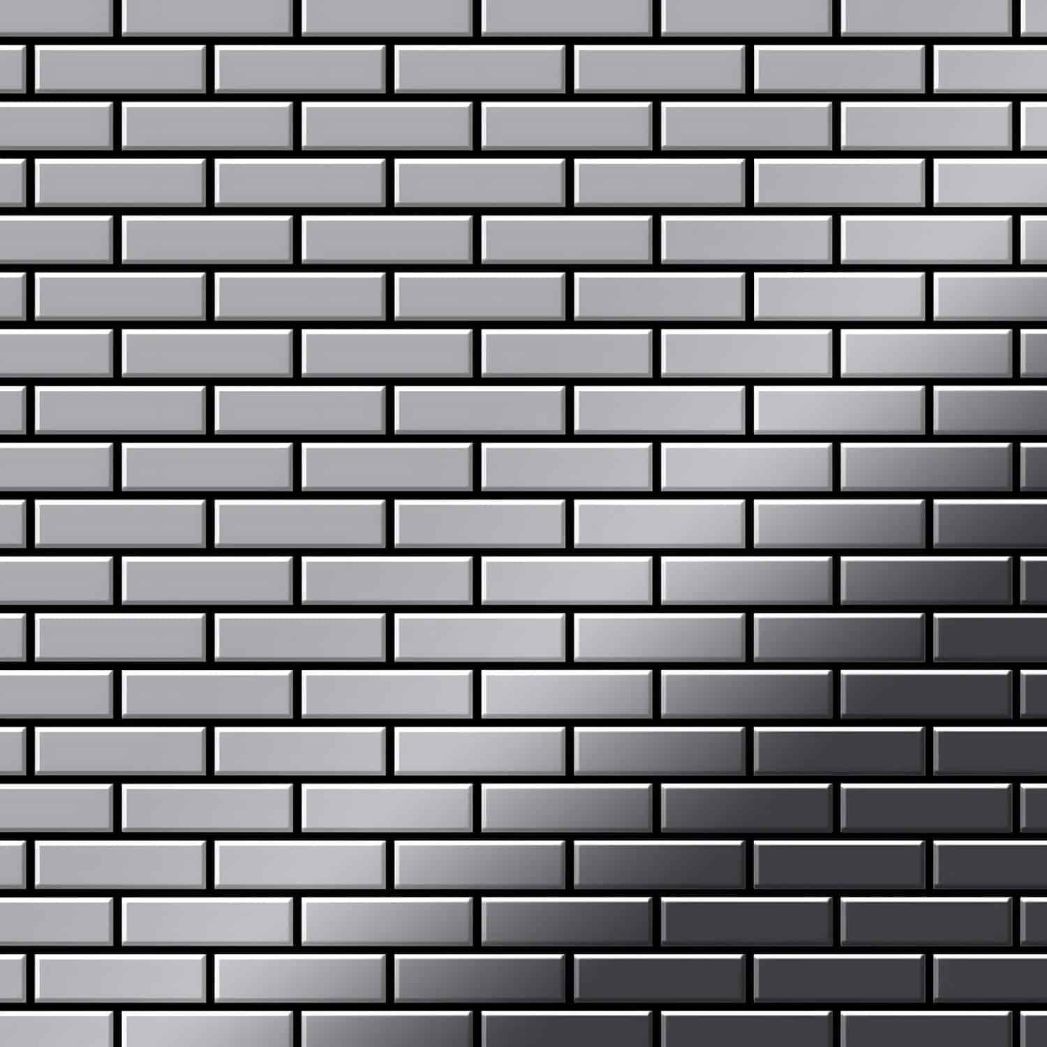 ALLOY Mosaik Fliese Massiv Metall Edelstahl Marine Hochglanz Grau 1