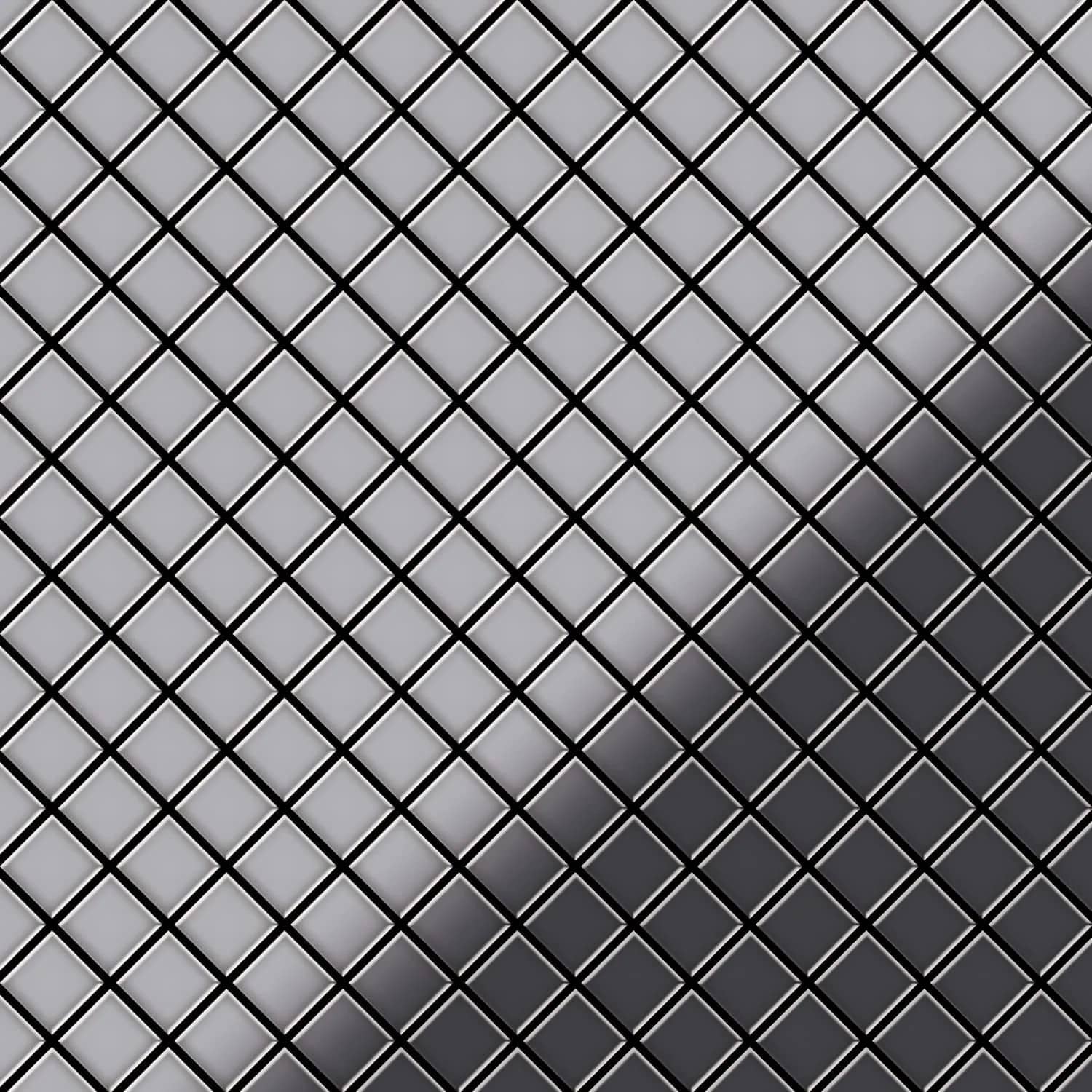 ALLOY Mosaik Fliese Massiv Metall Edelstahl Marine Hochglanz Grau Diamond-s-s-mm 1 Paket mit 10 Matten 0
