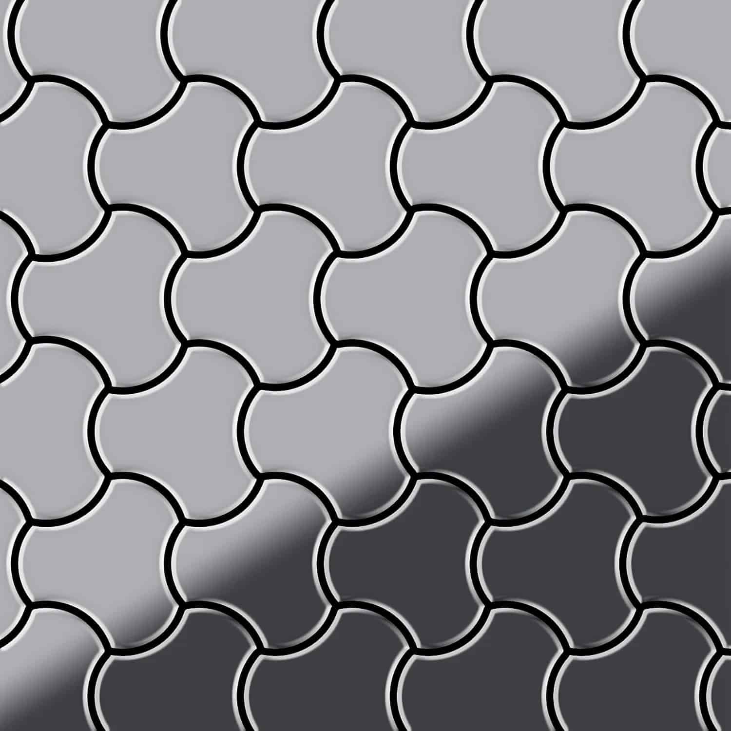 ALLOY Mosaik Fliese Massiv Metall Edelstahl Marine Hochglanz Grau Ubiquity-s-s-mm 1 Paket mit 10 Matten 0
