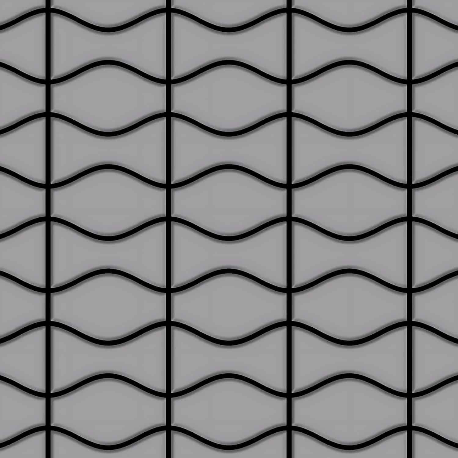 ALLOY Mosaik Fliese Massiv Metall Edelstahl Matt Grau 1