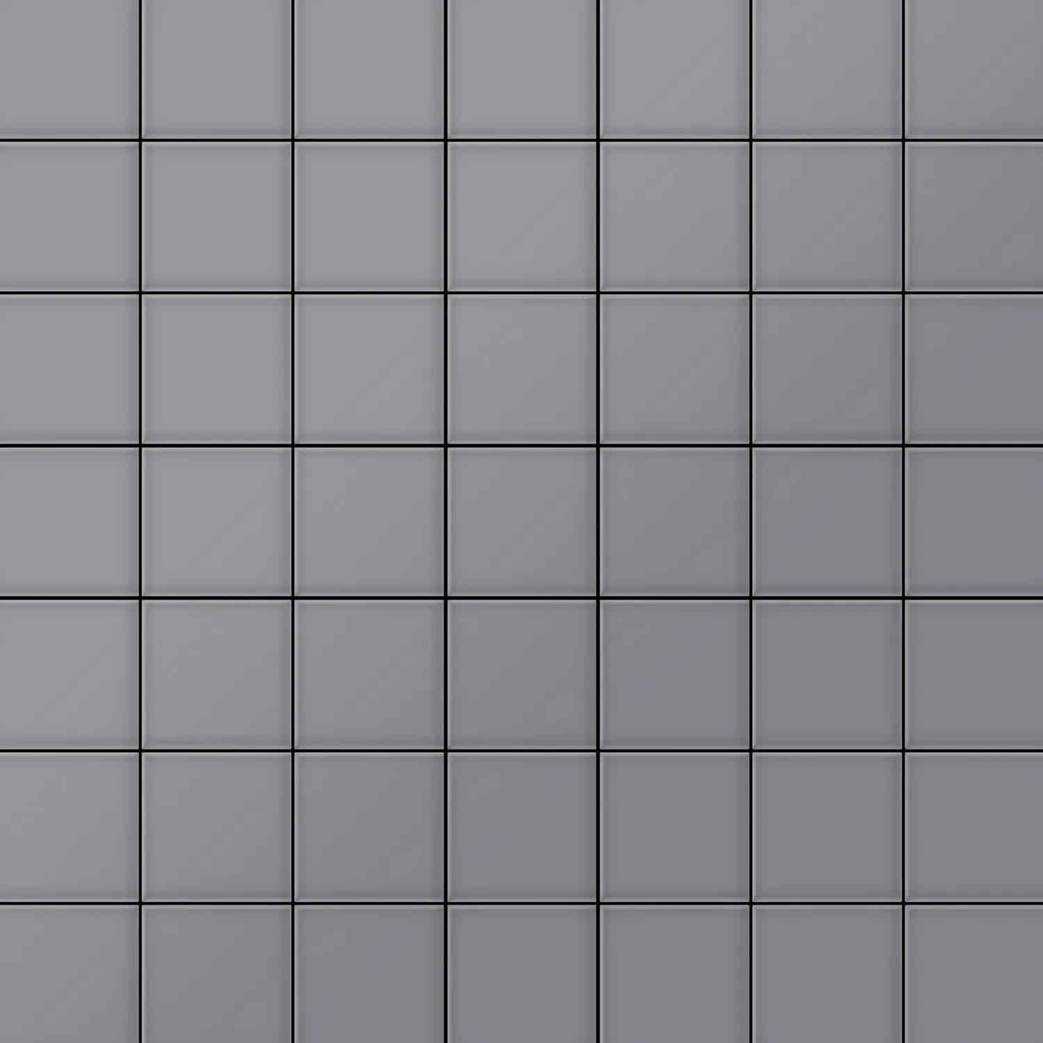 ALLOY Mosaik Fliese Massiv Metall Edelstahl Matt Grau 1