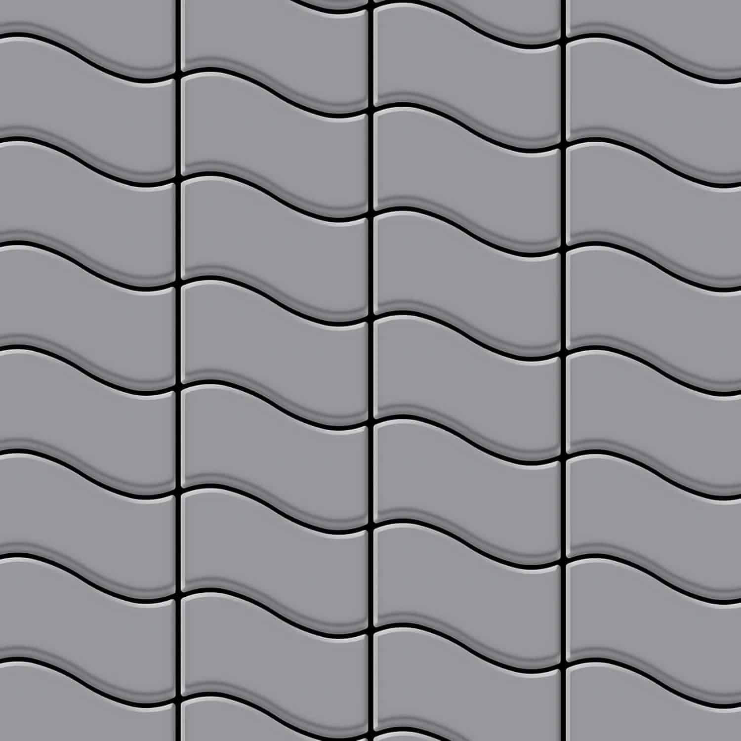 ALLOY Mosaik Fliese Massiv Metall Edelstahl Matt Grau 1