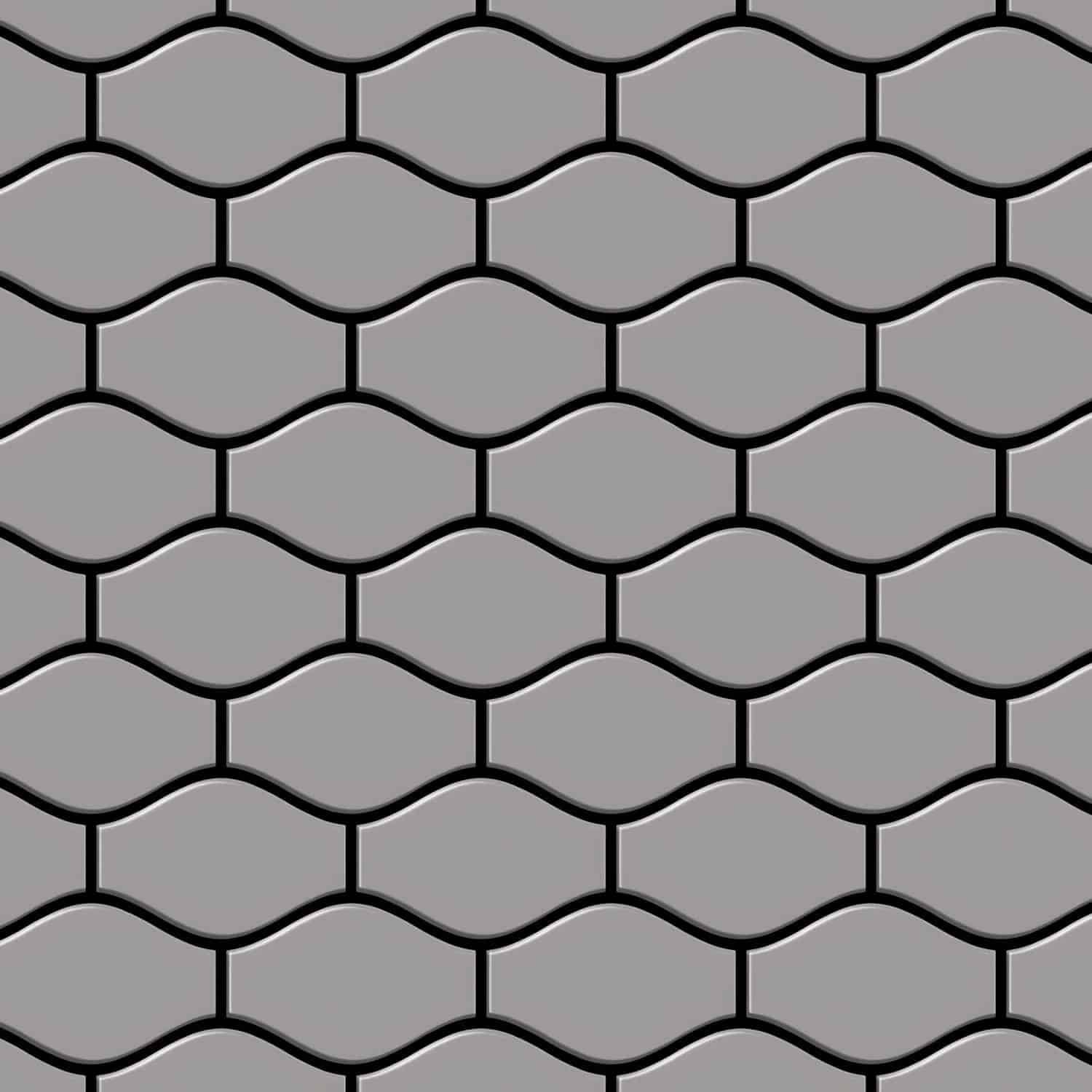 ALLOY Mosaik Fliese Massiv Metall Edelstahl Matt Grau 1