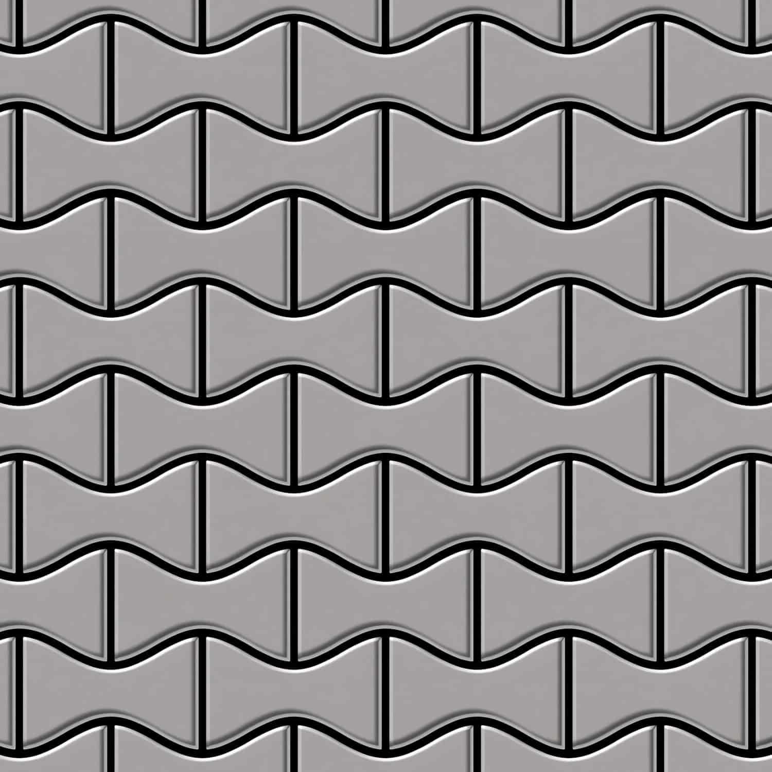 ALLOY Mosaik Fliese Massiv Metall Edelstahl Matt Grau 1