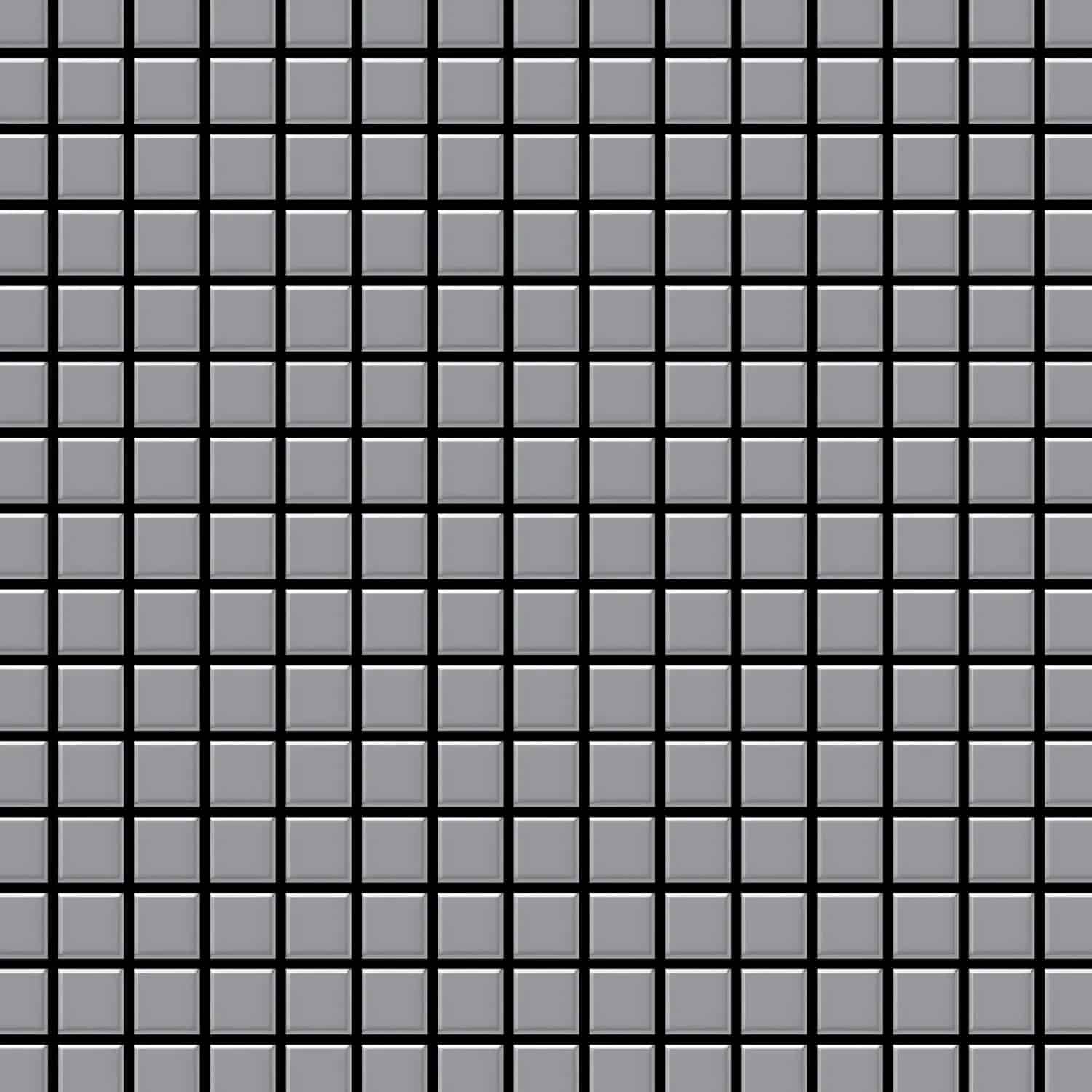 ALLOY Mosaik Fliese Massiv Metall Edelstahl Matt Grau 1