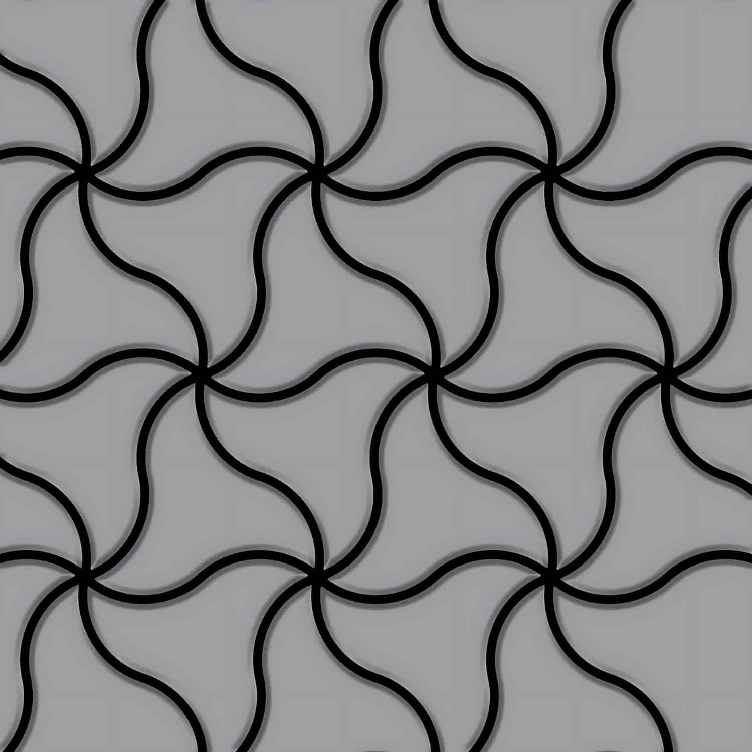 ALLOY Mosaik Fliese Massiv Metall Edelstahl Matt Grau 1