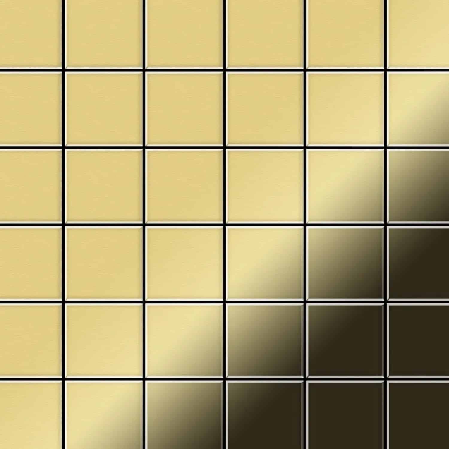 ALLOY Mosaik Fliese Massiv Metall Messing Gewalzt Gold 1