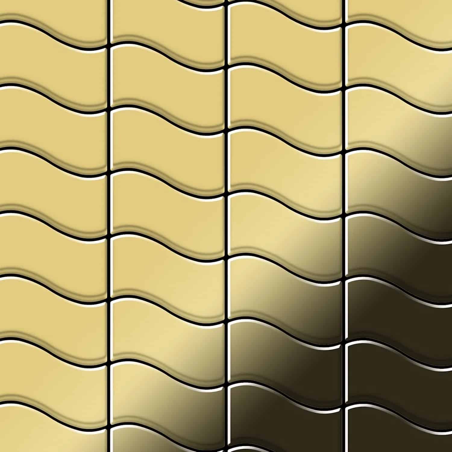 ALLOY Mosaik Fliese Massiv Metall Messing Gewalzt Gold 1