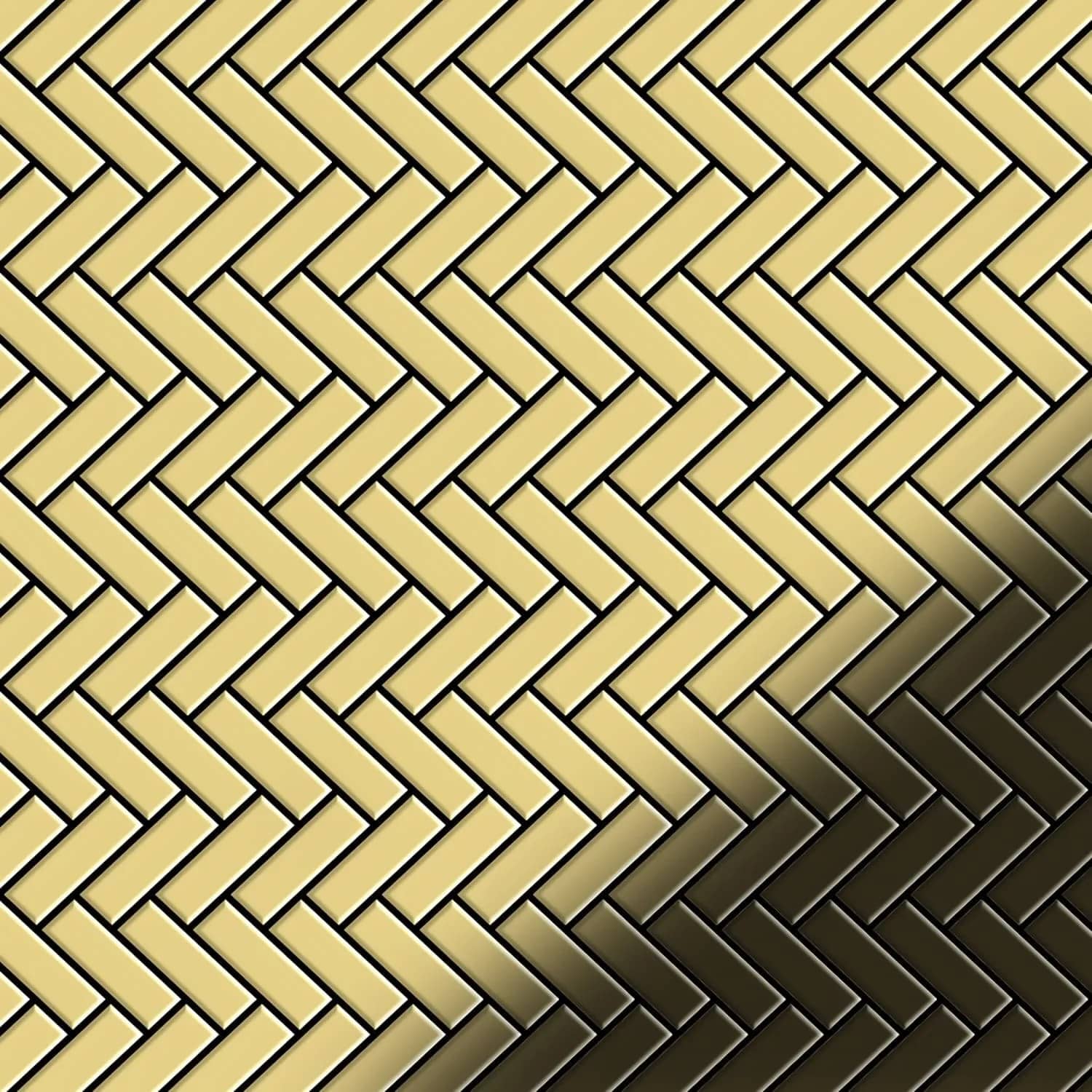 ALLOY Mosaik Fliese Massiv Metall Messing Gewalzt Gold 1