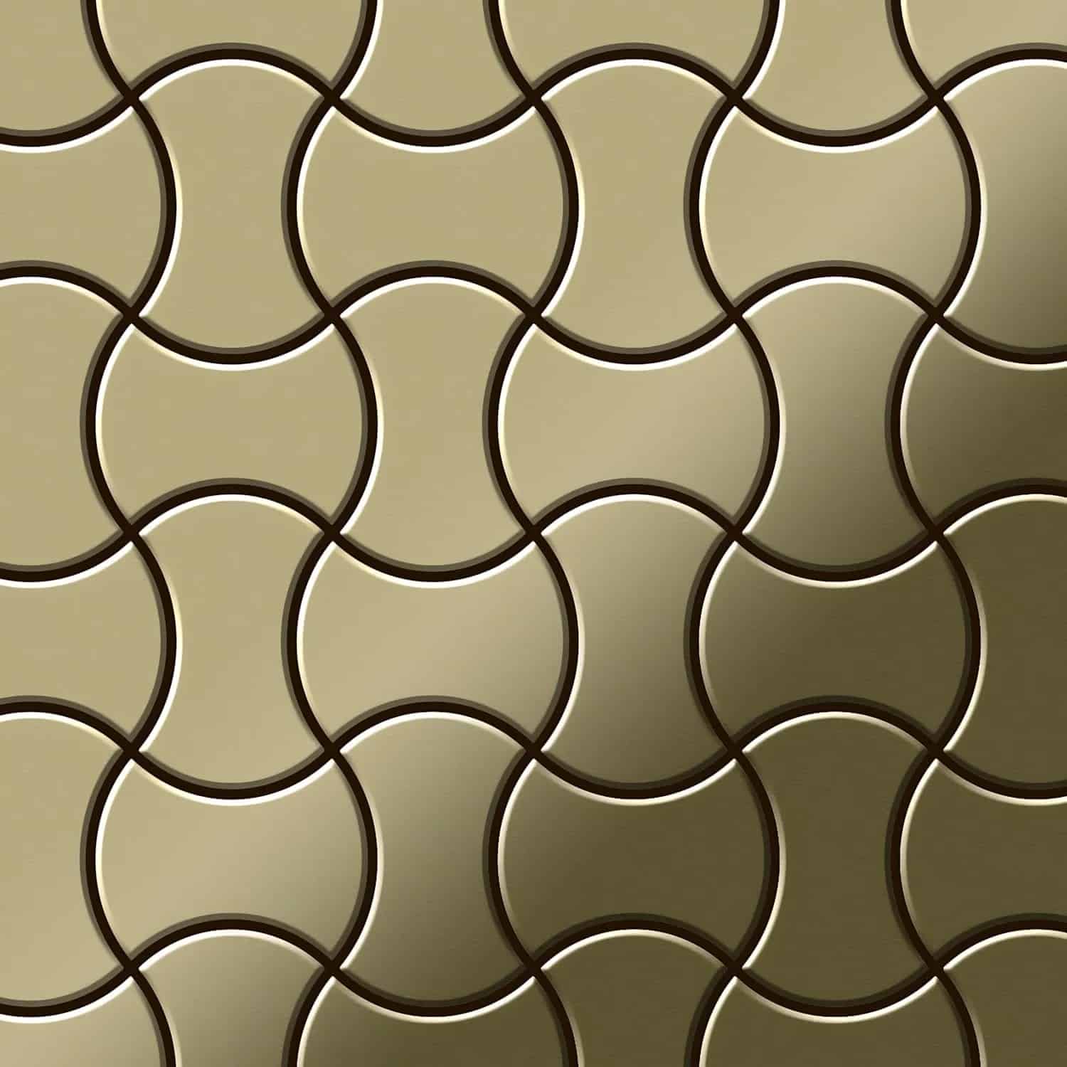 ALLOY Mosaik Fliese Massiv Metall Messing Gewalzt Gold 1