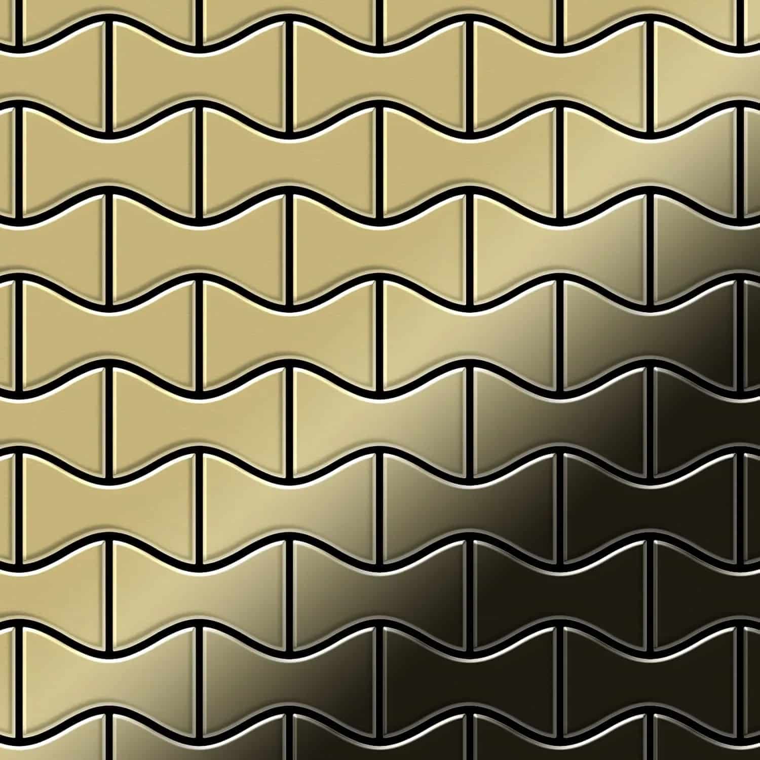 ALLOY Mosaik Fliese Massiv Metall Messing Gewalzt Gold 1