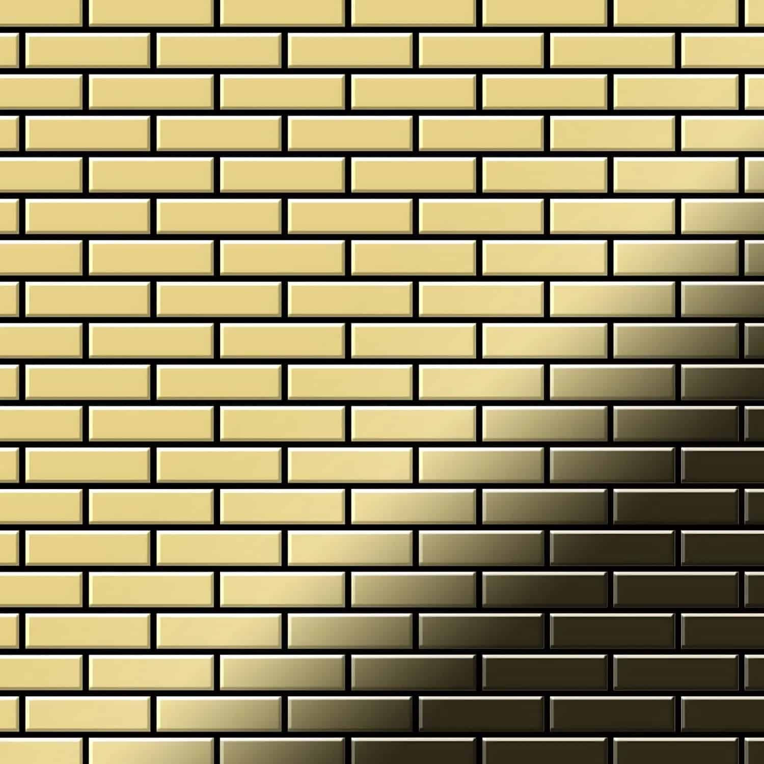 ALLOY Mosaik Fliese Massiv Metall Messing Gewalzt Gold 1
